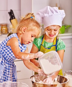 Children  breakfast at kitchen